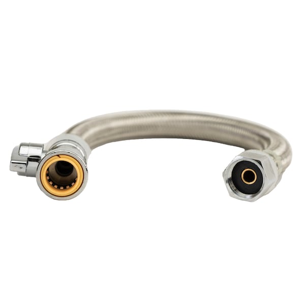 Quickfitting 1/2in Push-to-Connect Straight Valve x 1/2in FIP x 12in Length Faucet Connector Hose LF746SR - main